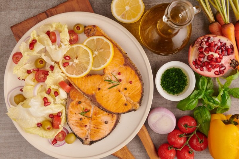 Low Carb Dinner Ideas UK seafood meal plate