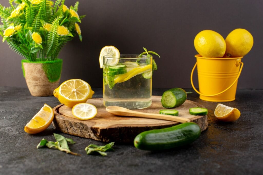 detox water for weight loss with lemon cucumber and mint