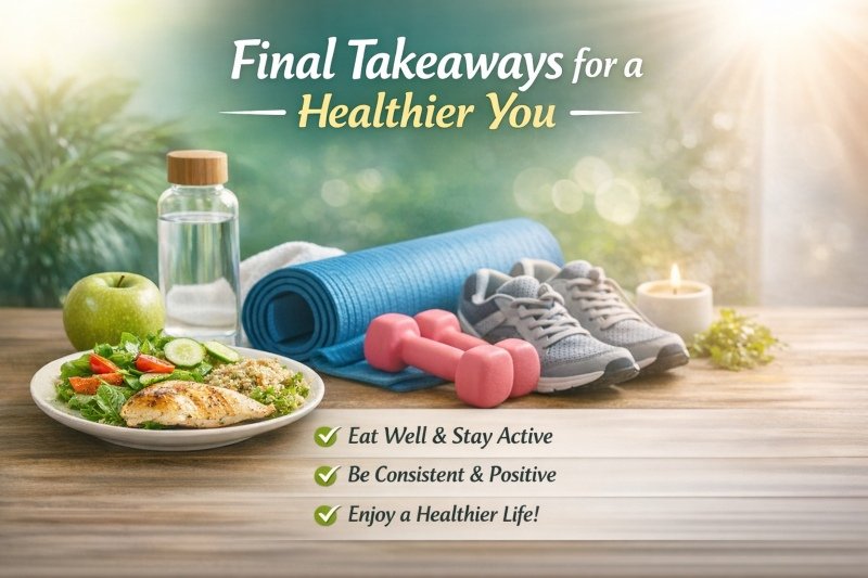 simple healthy living tips for balanced diet, exercise, and wellness