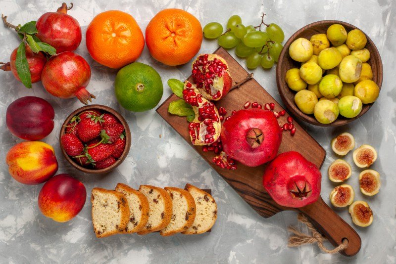 Mediterranean Diet UK plant-based foods with vegetables and fruits"