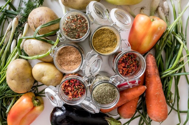 Essential ingredients for healthy UK meal recipes including oats, lentils, and vegetables