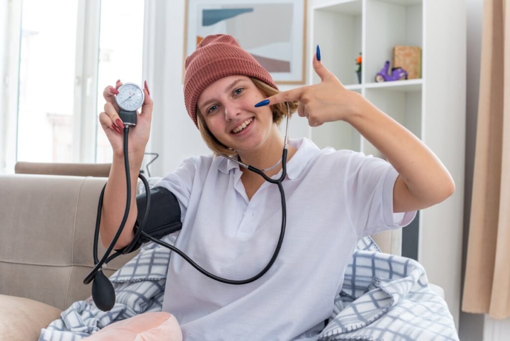 Normal blood pressure for women monitoring at home using digital BP machine