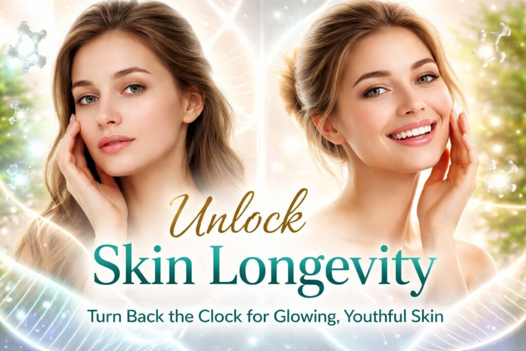 skin longevity glowing skin after 25 cellular repair concept