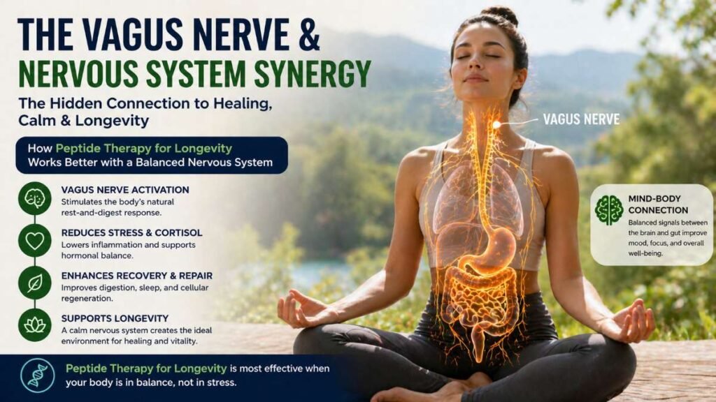 Peptide Therapy for Longevity supported by vagus nerve and stress management