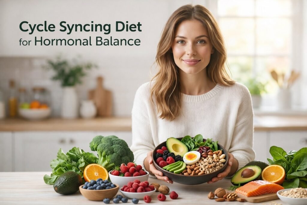 Cycle Syncing Diet for Hormonal Balance showing mood and energy changes in women