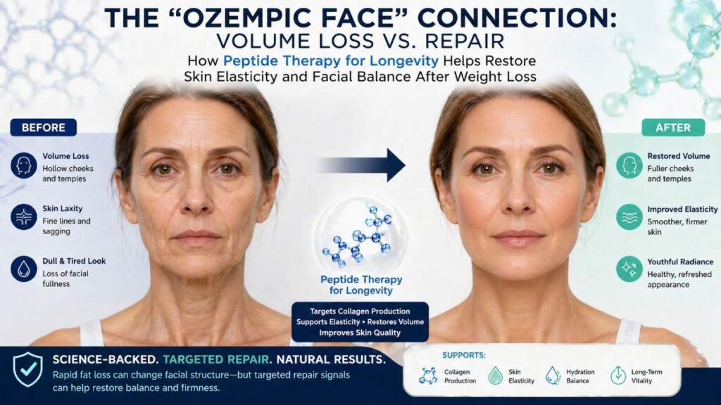 Peptide Therapy for Longevity improving skin elasticity after weight loss
