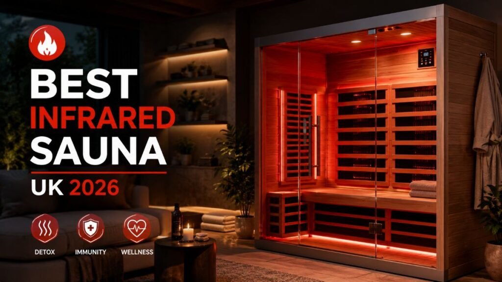 Infrared Sauna UK premium home cabin model installed in a luxury recovery gym.