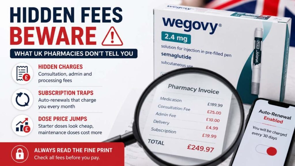 Hidden subscription traps and extra delivery fees affecting Wegovy UK price