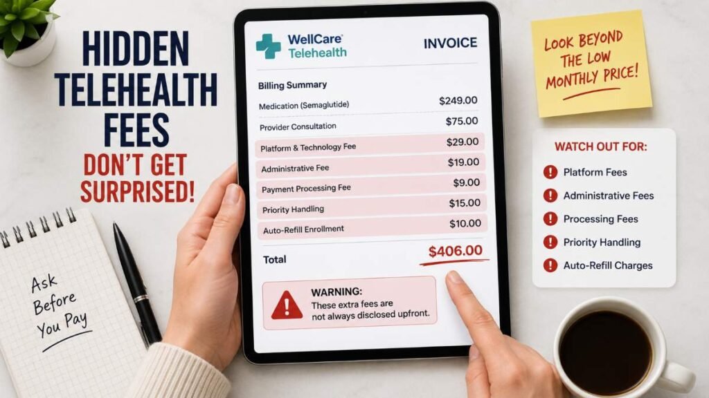 Uncovering monthly platform surcharges that unexpectedly inflate the true online semaglutide cost