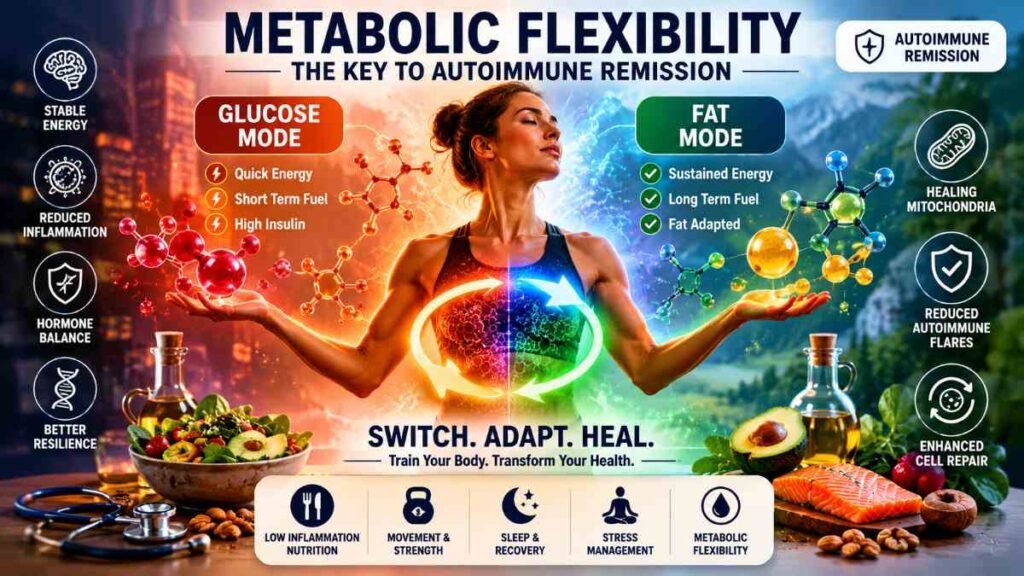 Metabolic flexibility functional medicine for autoimmune recovery.