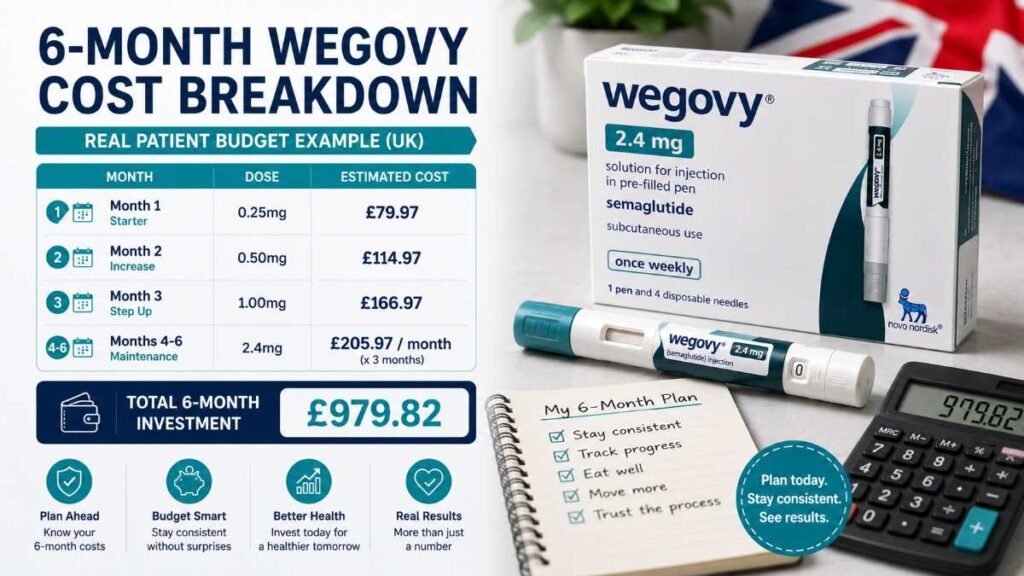 Real 6 month titration budget breakdown for Wegovy UK price