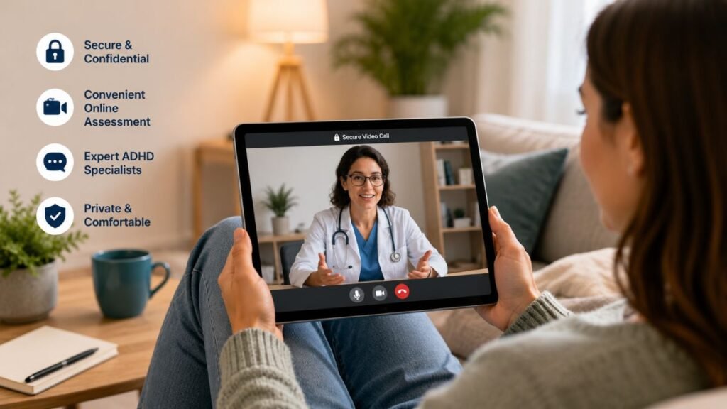 Benefits of online care on the private ADHD assessment UK cost & waiting times in 2026.