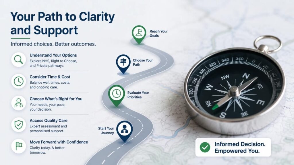 Final summary of navigating the private ADHD assessment UK cost & waiting times successfully.