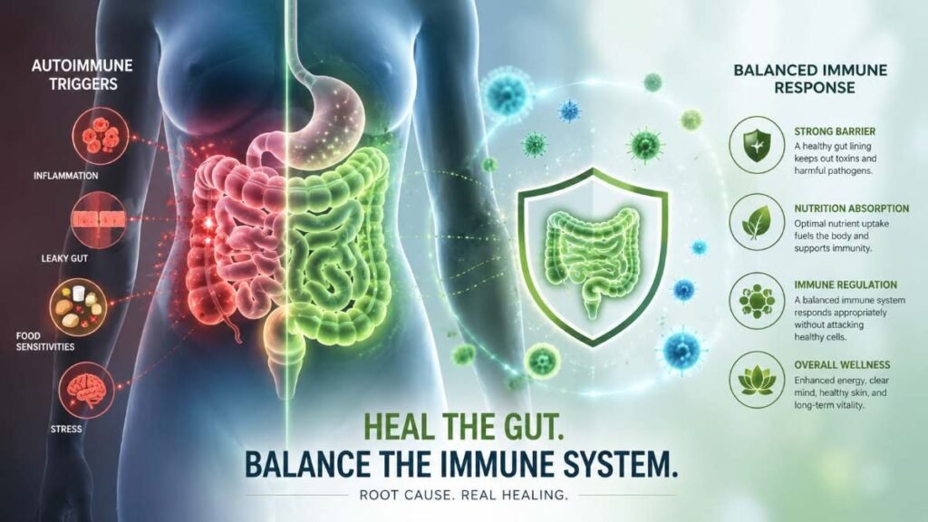Root causes in functional medicine for autoimmune recovery.