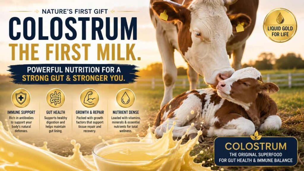 First milk colostrum supporting gut health immune defense and digestive repair naturally