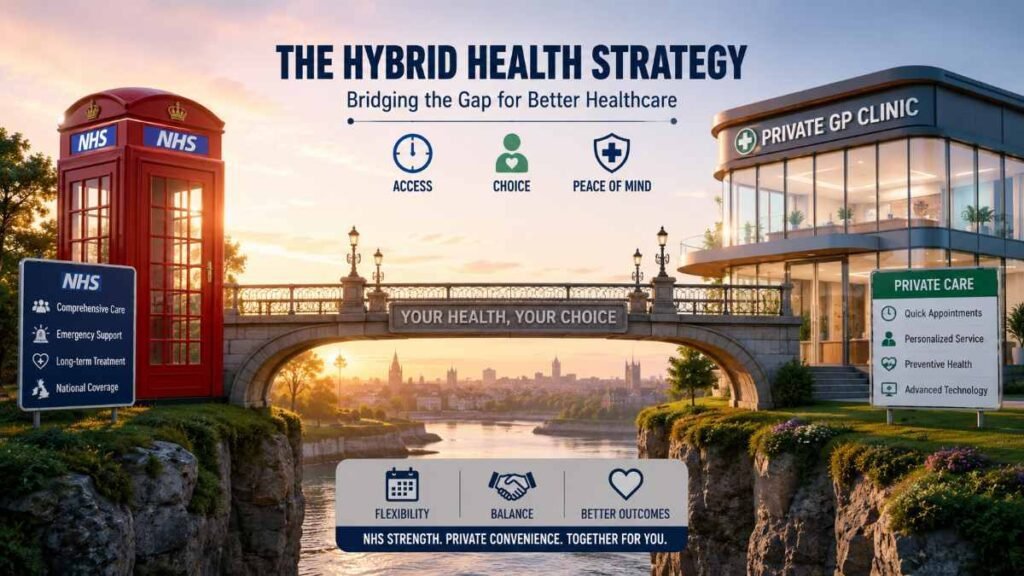 A hybrid health strategy combining UK Private GP vs NHS services for optimal care.