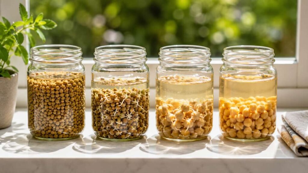 Soaking and sprouting legumes to maximize the absorption of the best high-protein meat alternatives for gut health.
