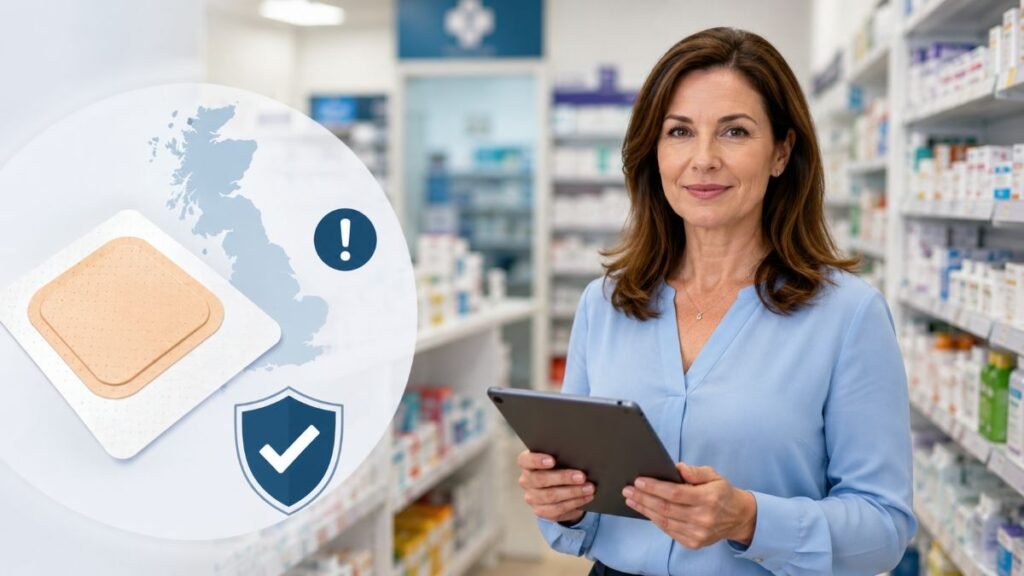 A woman managing her HRT Patches UK availability and treatment alternatives with confidence.