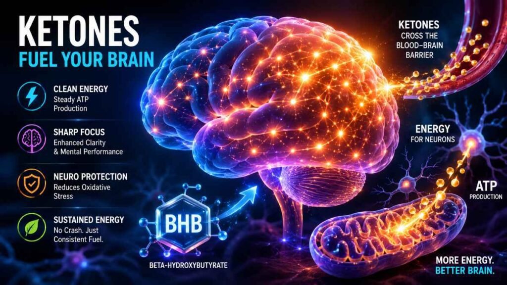 Ketone Esters vs MCT Oil improving brain energy ATP production and cognitive focus through ketone metabolism
