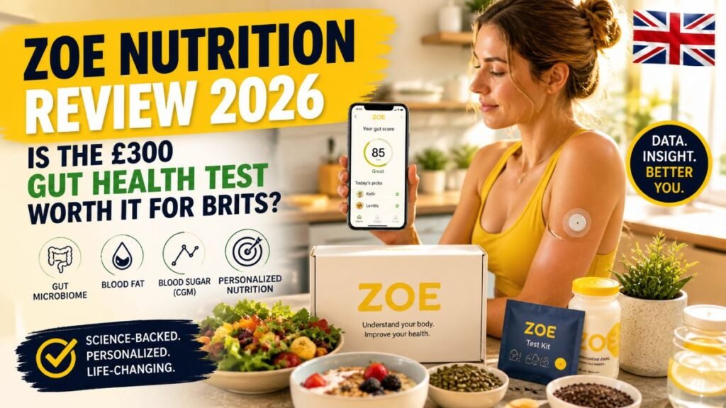 Zoe Nutrition Review UK 2026 gut health test CGM sensor microbiome analysis personalized nutrition app