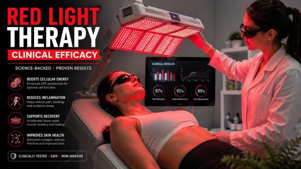 Clinical efficacy of red light therapy devices UK