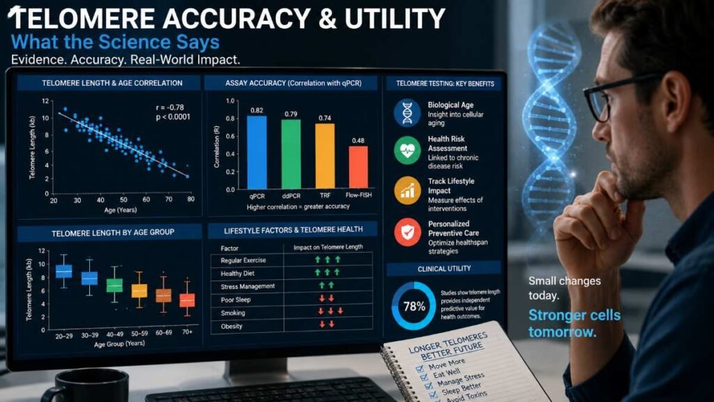 Research data regarding telomere testing cost in USA and accuracy