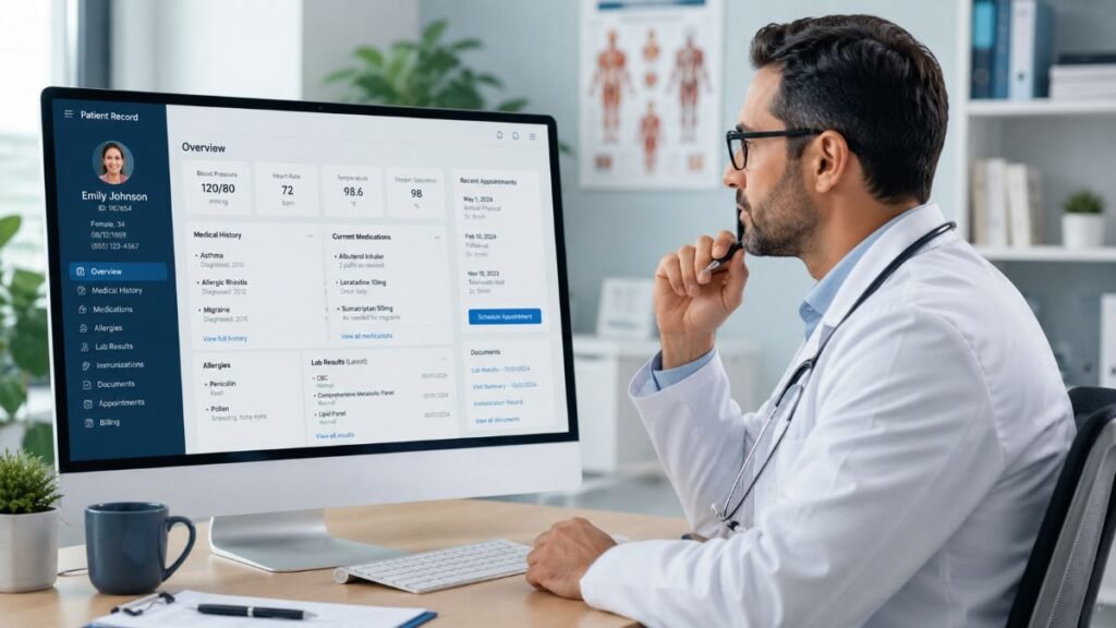 A professional doctor vetting patient data for telehealth primary care providers