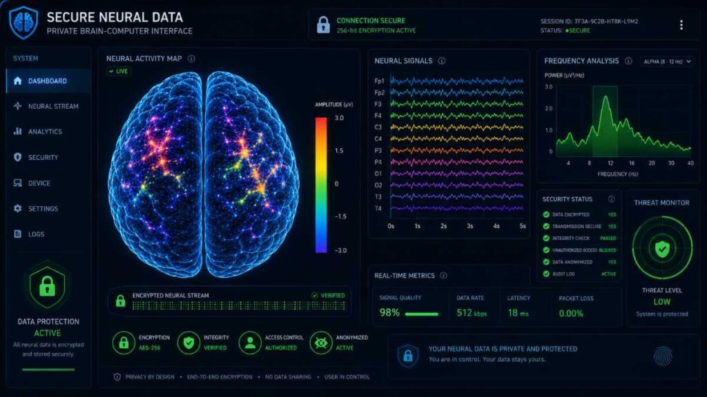 Secure and private Brain-Computer Interface Focus data monitoring
