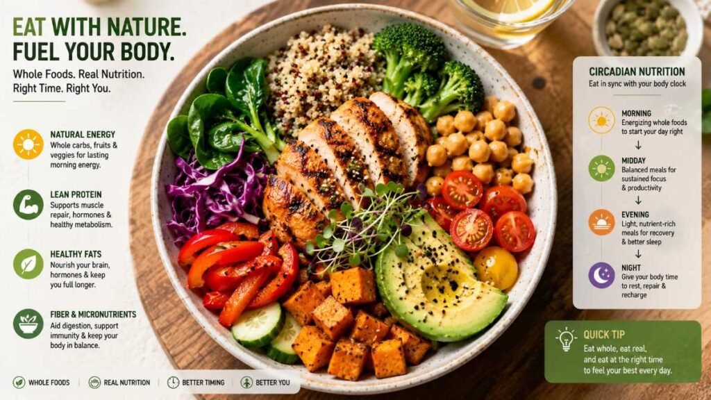 Whole foods for Nutritional Timing for Circadian Alignment