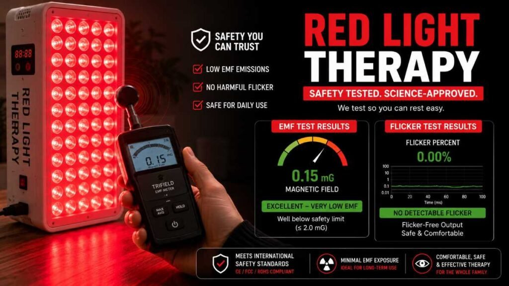 Safety standards for red light therapy EMF flicker