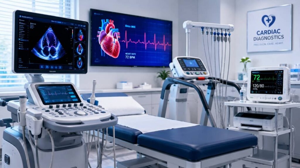 Advanced diagnostic equipment used in a private cardiology consultation UK
