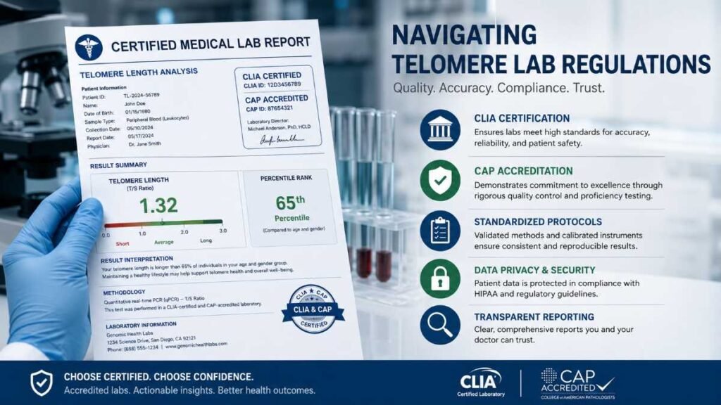 Regulatory standards for telomere testing cost in USA