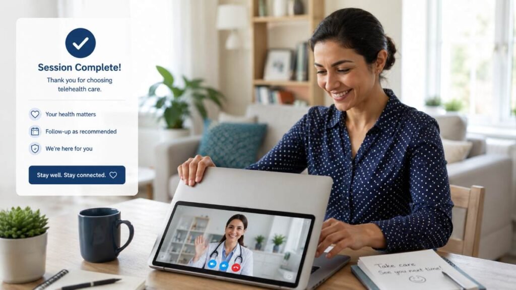 A satisfied patient feeling empowered after consulting with telehealth primary care providers
