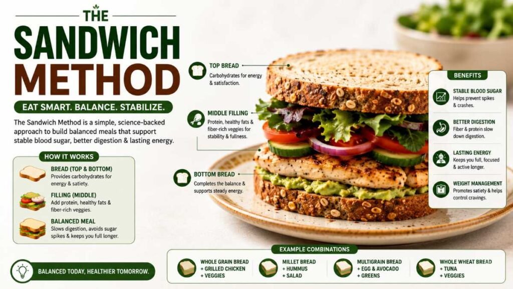 Healthy sandwich method snack with protein and fats.