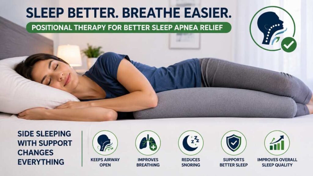 Using a bolster for lateral stability and the best pillow for sleep apnea.